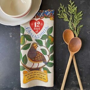 VINTAGE 12 DAYS OF CHRISTMAS TEA TOWEL BY KAYDEE DESIGNS